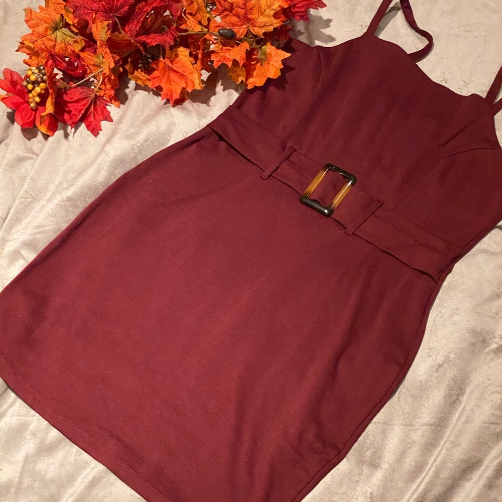 🛍✨CLEARANCE 🛍⭐️ Pre-💖FULL CIRCLE BURGUNDY MINI DRESS